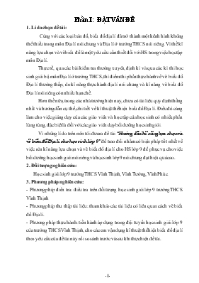 Đề tài Hướng dẫn kĩ năng lựa chọn và vẽ biểu đồ Địa lí cho học sinh lớp 9